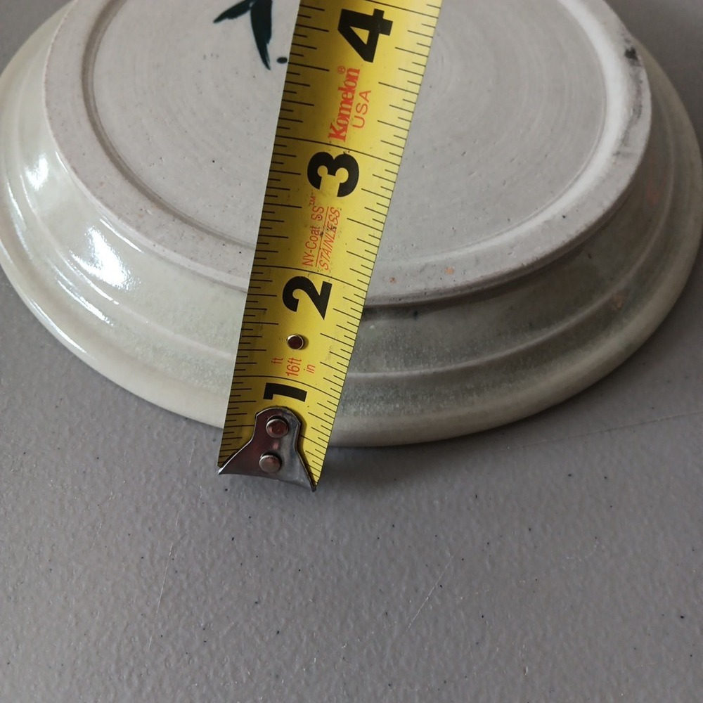 Vintage Salt Glaze Pottery 9" Plate Blue Glaze Artist Signed Studio Pottery Asia - Picture 6 of 8